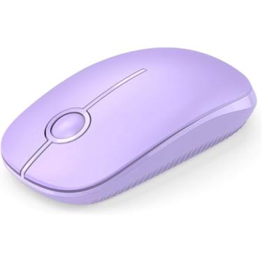 Imagem de Unipows Mouse sem fio – Mouse de computador portátil fino de 2,4 G com nano receptor, mouse óptico móvel com menos ruído para notebook, PC, laptop, desktop - roxo
