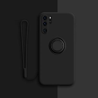 Imagem de Capa magnética de silicone para Huawei P30 P20 Pro P30Pro P20Pro P40 Nova 5T Mate Honor 20 Capa com suporte de anel P 30 A, preta, para Huawei P20