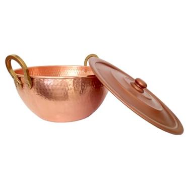 Imagem de Tacho De Cobre Puro Com Tampa Cobreada 15 Litros