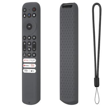 Imagem de Hi Color Capa de silicone para controle remoto TCL RC813 FMB1/RC923/RC902V Capa protetora para controle remoto TCL Smart TV RC813 FMB1 (cinza escuro)