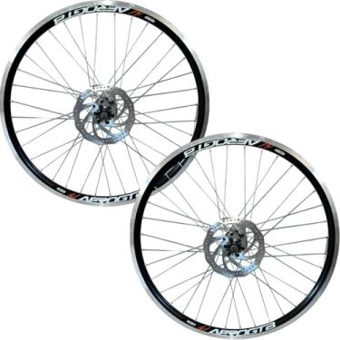 Imagem de Par Roda Traseira Bicicleta, Aro 26, Disco e V-brake, Dianteira/Traseira, Aero