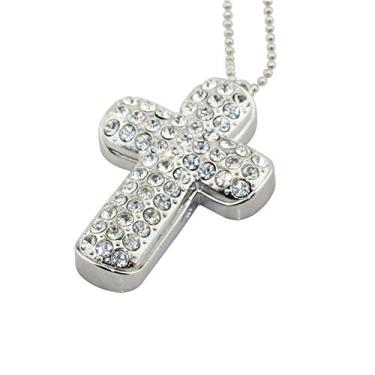 Imagem de 16GB Metal Cross Modelo 3.0 USB Flash Drive Pen Drive Armazenamento de Dados Pen Drive Pen Drive Pen Drive USB Drive USB 3.0 Pen Drive U Disco Flash Memory Flash Disk - Prata