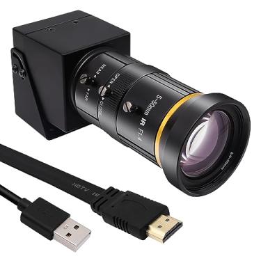Imagem de SVPRO Câmera HDMI 4K USB Câmera HD Streaming Webcam com 5-50 mm Teleobjetiva Zoom Manual Câmera Industrial Suporte CS Câmera Zoom Óptico 10X para PC, Laptop, Monitor, TV