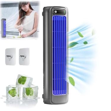 Imagem de YYGJYGOO Ar condicionado portátil, ventilador de torre portátil de mesa, ar condicionado com 3 velocidades, ventilador de resfriamento de ar condicionado, ventilador silencioso sem lâminas para