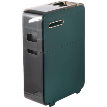 Imagem de Armário de piso de banheiro de 2/3/4 camadas, cômoda grande e estreita independente, com gavetas e rodas transparentes Torre de gavetas de armazenamento de banheiro fino, para pequenos espaç