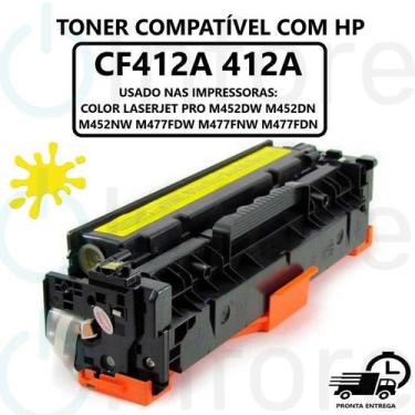 Imagem de Cartucho de Toner 412a Cf412a Cf412 412 Amarelo Compatível M452dw M452