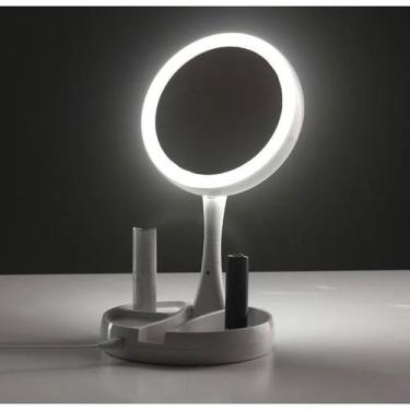 Imagem de Espelho Maquiagem Aumento 10x Dupla Luz Led Organizador Usb - ESPELHOZ