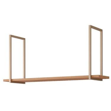 Imagem de Prateleira Decorativa Sala Estar Suspensa Divina 125cm Freijo - MGM