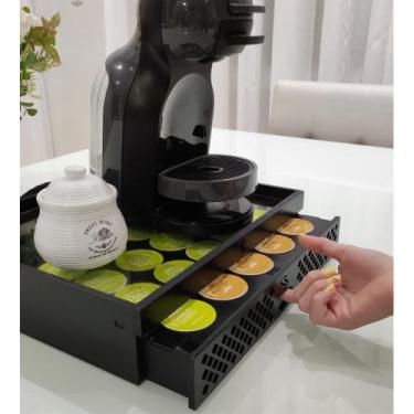 Imagem de Porta Capsulas Suporte Madeira Dolce Gusto Cantinho Do Café Cor Preta 