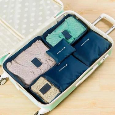 Imagem de Organizador De Malas Para Viagem - Kit 6 Peças - SHOP ALTERNATIVO, Azu