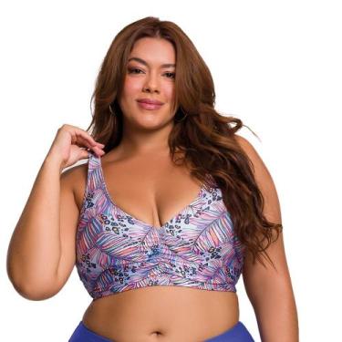 Imagem de Biquini Regata Avulso Plus Size Tamanho Grande Estampada Selene, Lilás