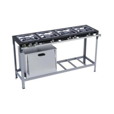 Imagem de Fogão Industrial 4 Bocas 30X30 em Linha com Forno S2000 Metalmaq,  Gás