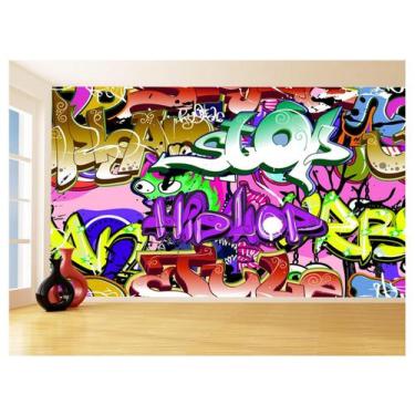 Imagem de Papel De Parede 3D Arte Graffiti Mural Grafite 3,5M Tra138 - Você Deco
