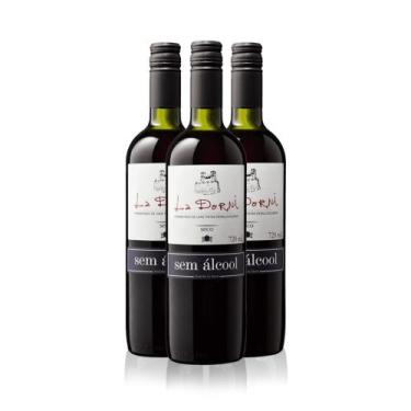 Imagem de Kit 3 unidades - vinho la dorni tinto seco bordô sem álcool 720 ml - s