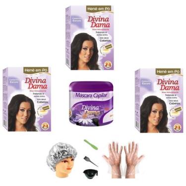 Imagem de Hene em Po Divina Dama 03x50gr Jaborandi (Incolor, Chocolate, Preto, A