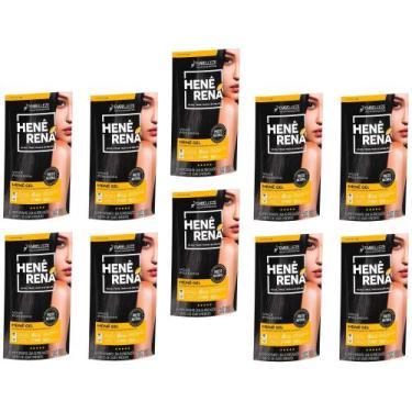 Imagem de Hene em Gel Rená Preto Natural (Preto Medio) 03x180gr Alisa, tinge e D