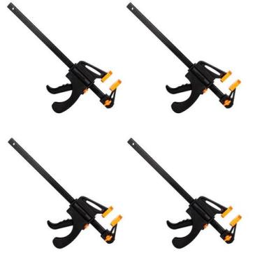 Imagem de Kit 4 Grampo Sargento Aperto Rápido Marcenaria 150mm 6 Pol. - OMEGA