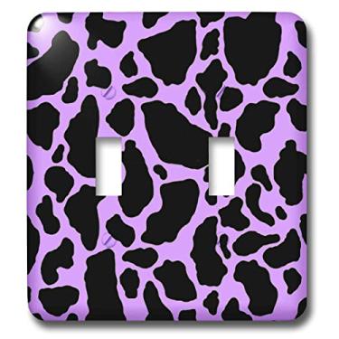 Imagem de 3dRose lsp_15427_2 Interruptor de botão com estampa de vaca roxa e branca