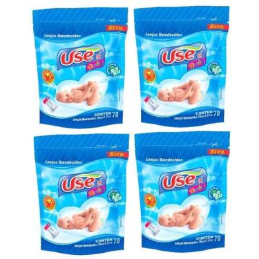 Imagem de Kit c/4 lencos umedecidos use it refil c/70
