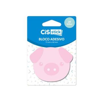 Imagem de Bloco Nota Adesivo Cis Animais c/20 Folhas 75x60mm a Escolha, Rosa Por