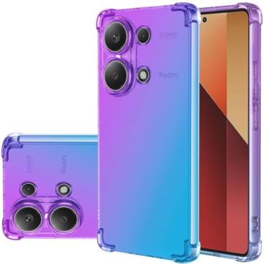Imagem de Gufuwo Capa para Redmi Note 13 Pro 4G, Poco M6 Pro 4G 23117RA68G, capa protetora à prova de choque para Xiaomi Redmi Note 13 Pro 4G roxo/azul