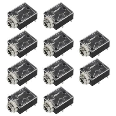 Imagem de The Lord of the Tools 10 peças de tomada mono e estéreo de 3,5 mm, fêmea, carregamento de áudio e vídeo de 5 pinos com porca PJ-324M para leitor de CD, telefone sem fio, MP3