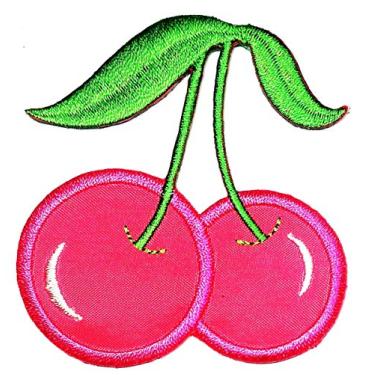 Imagem de PARITA Adesivo com aplique bordado de frutas rosa cereja rosa para homens, mulheres, meninos, meninas, jeans, camiseta, chapéu, mochilas