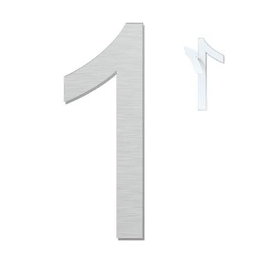 Imagem de Números de casa autoadesivos - Números de porta de metal de aço inoxidável de 7,6 cm para casa, caixa de correio, apartamento, hotel, pátio - prata (1)