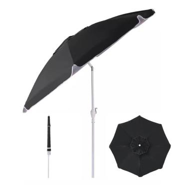 Imagem de Ombrelone Maresias Bagum 2,5m Alumínio Articulado Com Manivela Preto - Belfix