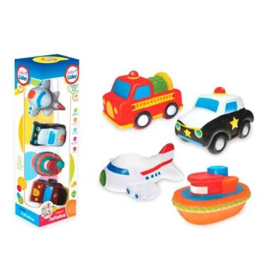 Imagem de Boneco 4 Carrinhos Transportes Para Bebês Sem Ftalatos 5625 - Líder Br