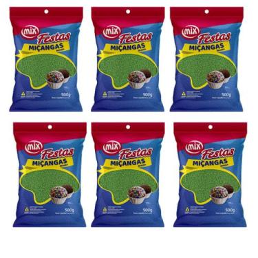 Imagem de Kit 6 Miçanga Para Bolos Decoração Cobertura Brigadeiros Docinhos Mix,