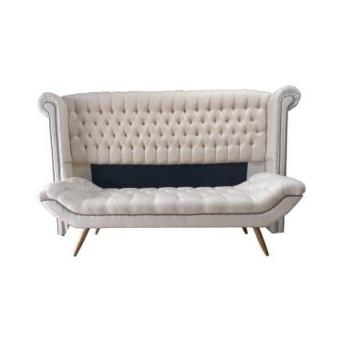 Imagem de Cabeceira +Recamier  Gran Luxo p/ box 1,98 King - Linho Bege - Estofad