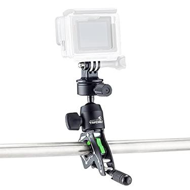 Imagem de TAKEWAY Suporte de braçadeira ajustável para câmera com mini cabeça esférica rotativa de 360° e grampo de barra de fixação C para câmera GoPro/Brinno/DSLR/MILC/SLR e mais câmeras de ação