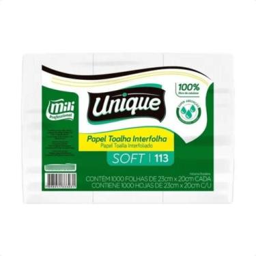 Imagem de Papel interfolha soft Unique Mili 100% 20x23 c/ 1000fls