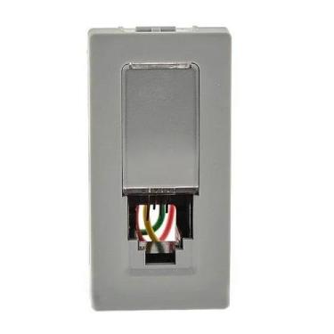 Imagem de Tomada telefone rj11 4 fios 1m cinza 615010cz pial plus - LEGRAND 