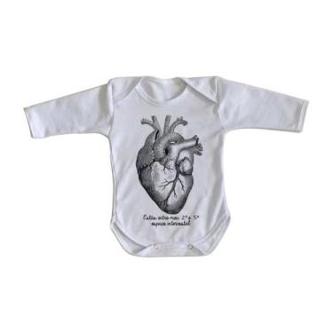Imagem de body nenê criança roupa bebê manga longa Coração Enfermagem Medicina -