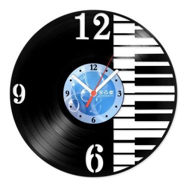 Imagem de Relógio De Parede Disco Vinil Música - Teclado - VMU-048 - Modernarte