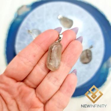 Imagem de Pingente de Pedra Quartzo Fumê rolada cristal Natural - New Infinity