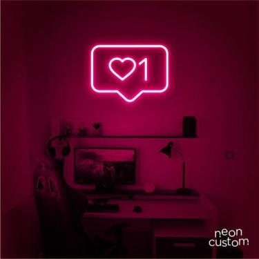 Imagem de luminaria letreiro Neon Led Like 60x50 luminoso decoração p/ selfie - 