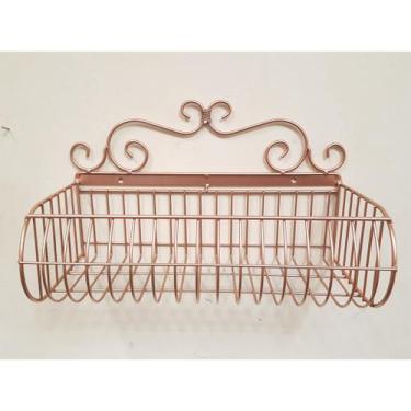 Imagem de Cesto fruteira De Parede com Arabesco 40x20cm Ideal para sua Cozinha, 