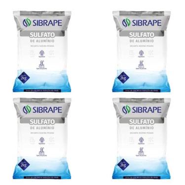 Imagem de Kit 4x Sulfato De Alumínio Sibrape Decantador Impurezas 2kg, Sulfato d