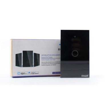 Imagem de Interruptor Inteligente Touch Wifi 1 Botão Preto Alexa,Home - EKAZA