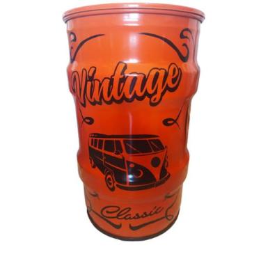 Imagem de Lixeira metalica tambor kombi vintage tonel 50lt decorativa - EMPORIO 