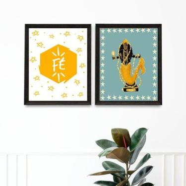 Imagem de Kit 2 Quadros Oxum Fé - Estrelinhas 45x34cm - com vidro - Quadros On-l