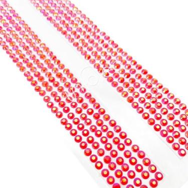 Imagem de Cartela Adesiva Strass Diamante 4mm Rosa Pink Furta-Cor 690 unidades- 