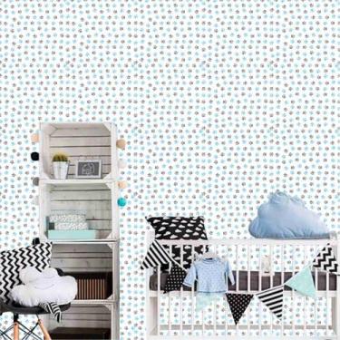 Imagem de Papel De Parede Adesivo Vinil Animal Patinhas de Cachorro e Gato Azuis