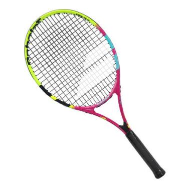 Imagem de Raquete de Tênis Babolat Nadal JR 25 230g Azul Amarela e Rosa