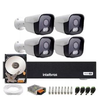 Imagem de Kit 4 Câmeras Segurança Full Color Importada  Dvr Intelbras C/Hd