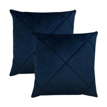 Imagem de Kit 2 Capas para Almofada Drapeada em Veludo Quadrada 50x50 com Enchim