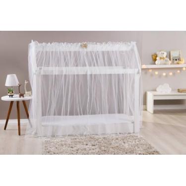 Imagem de Mosquiteiro Solteiro Montessoriano 2.00m x 2.10cm Tule Branco Laço Caq